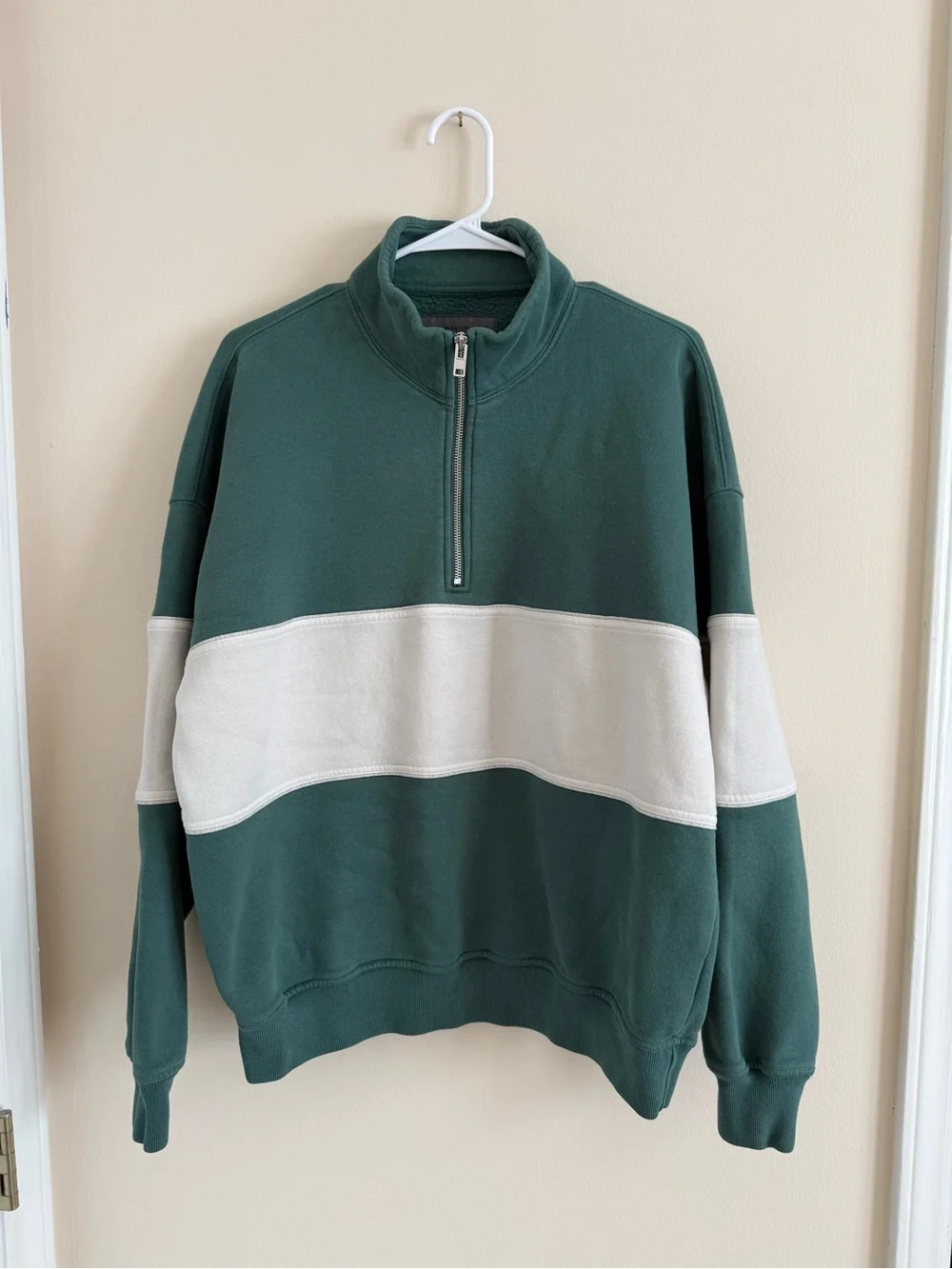 Abercrombie & Fitch Essential Half-Zip Sweatshirt Mallard Green Men’s Medium
